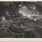 2 Martin, John (1789-1854) "Die Zerstörung von Sodom und Gomorrha" und "7te Plage", Mezzotinto, 1x u. bez., verso je Klebeetikett "Dobiaschofsky", je im Passepartout montiert, 1x auf Papier … - photo 2