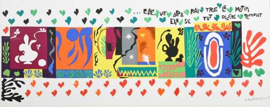 Matisse, Henri (1869-1954) "Les Mille et Une Nuit" (1001 Nacht) 1950, Farblithographie, u.r. i.d. Platte sign./dat., 47,5x117,5cm (m.R. 71x139,5cm) - Foto 1