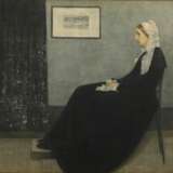 McNeill, James Abbott (1834-1903) "Whistler's Mother", Heliogravue, breiter vergoldeter Jugendstil Rahmen mit gerilltem Dekor, verso Klebeetikett "Kunsthandlung Ernst Arnold/ Dresden", 38x42,5cm (m.R.… - Foto 1