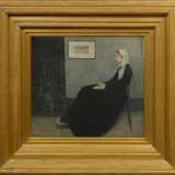 McNeill, James Abbott (1834-1903) "Whistler's Mother", Heliogravue, breiter vergoldeter Jugendstil Rahmen mit gerilltem Dekor, verso Klebeetikett "Kunsthandlung Ernst Arnold/ Dresden", 38x42,5cm (m.R.… - Foto 2
