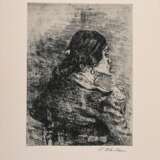 Meidner, Ludwig (1884-1966) "Tanja im Profil", Radierung, u.r. sign., PM 26,6x19,8cm, BM 40x30cm - Foto 2