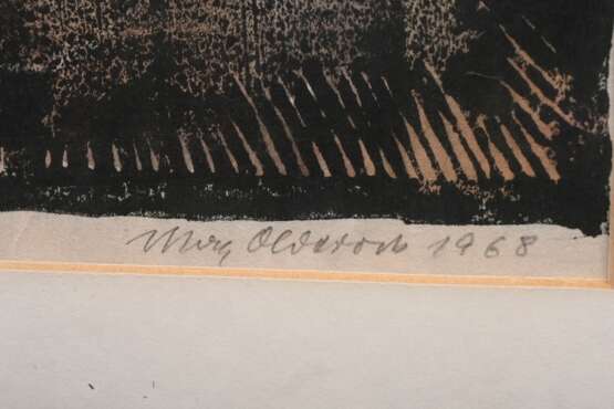 Olderock, Max (1895-1972) "am Abgrund" 1968, Holzschnitt aquarelliert, u. sign./bez./dat., im Passepartout montiert, PM ca. 31x22cm, BM 33,5x24cm (m.R. 74x63,5cm) - photo 3