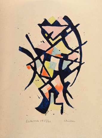 2 Olderock, Max (1895-1972) "Dschunke" und "Chinese" 1956/1955/66, colorierte Linolschnitte, u. sign./dat./betit., BM 26,2x19,8/26x19,4cm, leicht fleckig - Foto 3