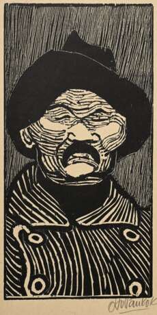 Pankok, Otto (1893-1966) "Gorki" 1947, Holzschnitt, u.r. sign., PM 30x14,8cm, BM 50,2x34,8cm - photo 1