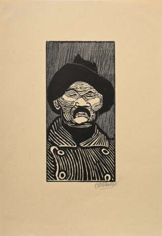 Pankok, Otto (1893-1966) "Gorki" 1947, Holzschnitt, u.r. sign., PM 30x14,8cm, BM 50,2x34,8cm - photo 2