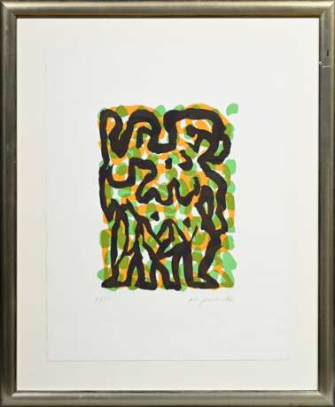 Penck, A.R. (1939-2017) “Sternzeichen Zwilling” 1995, Farbradierung, 7/60, u. sign./num., freigestellt gerahmt, PM 39,5x29,8cm, BM 65x50cm (m.R. 84,5x69,5cm), min. fleckig - фото 3
