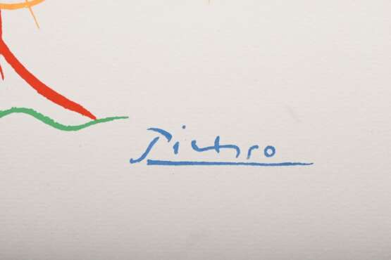 Picasso, Pablo (1881-1973) "Le Coq", Farbserigraphie, u.r. i.d. Platte sign., BM 64x48,5cm, min. Altersspuren - фото 2
