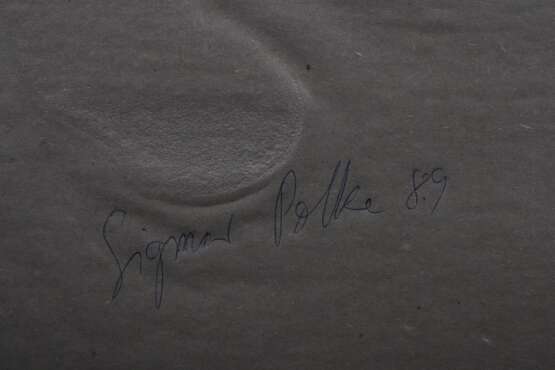 Polke, Sigmar (1941-2010) "o.T. (Klecks)" 1989, Serigraphie/Velourspapier, verso sign./dat., Griffelkunst, BM 98,4x66,8cm, o. kleiner rest. Riss - фото 4