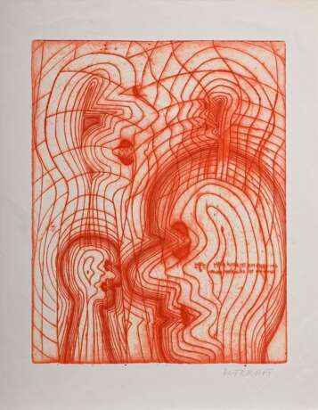 Roth, Dieter (1930-1998) "Mein Auge ist ein Mund und und und mein Mund ist ein Auge", Farbradierung, u.r. sign., m.r. i.d. Platte betit./bez., PM 50x39,5cm, BM 63,5x49,5cm - photo 2