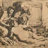 Ribera, Jusepe de (1591-1652) "Der trunkene Silen" 1628, Radierung, u.r. i.d. Platte sign./dat., PM 26,8x34,6cm (m.R. 41,8x49cm), vergilbt, leicht fleckig - photo 1