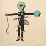 Schreyer, Lothar (1886-1966) "Farbform I" 1922, handcolorierte Lithographie, u.r. sign./dat., u.l. gewidmet/dat., aus: Bühnenwerk "Mann", PM ca. 29,5x26,2cm, BM 49,8x34,7cm, kleine produktionsbedingte… - photo 1