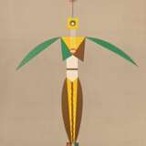 Schreyer, Lothar (1886-1966) "Figurine/ Marionette: Engel der Geburt" 1920/21, Farblithographie, u. sign. (Lothar)/2x dat./betit./gewidmet, PM ca. 29,5x26,2cm, BM 49,8x34,7cm, min. Altersspuren, Provenienz: Ges… - photo 1