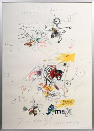 Tinguely, Jean (1925-1991) "Meta" 1977, Farbserigraphie 271/500, u.r. num., u.l. sign., 69x49cm (m.R. 71,5x51,5cm) - Foto 2