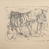 Thompson, Mildred (1936-2003) "Katze" 1959, Lithographie, 3/10, u. sign./dat./num./gewidmet, PM 38x48,5cm, BM 54x75,5cm, Randdefekte, im Randbereich leicht fleckig - Foto 2