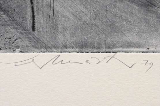Werkmeister, Wolfgang (*1941) "Hamburger Hafen vom Stintfang aus" 1979, Radierung, e.a., u. sign./dat./bez./betit., WVZ 270, PM 32,8x46,6cm, BM 50x64,7cm - photo 3