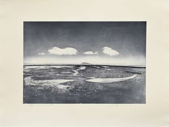 Werkmeister, Wolfgang (*1941) "Großes Sandwatt" 1997, Radierung, 14/85, u. sign./dat./bez./betit., WVZ 499, PM 38,7x57,5cm, BM 60x79cm - photo 2