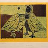 Wunderlich, Paul (1927-2010) „o.T. (Harpyien)“ 1954, Farbholzschnitt, u. 2x sign./gewidmet, PM 37x49cm (m.R. 62x70,3cm), leicht vergilbt, Provenienz: Nachlass Anne Tügel - photo 1
