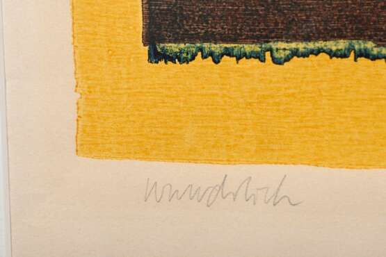 Wunderlich, Paul (1927-2010) „o.T. (Harpyien)“ 1954, Farbholzschnitt, u. 2x sign./gewidmet, PM 37x49cm (m.R. 62x70,3cm), leicht vergilbt, Provenienz: Nachlass Anne Tügel - photo 3