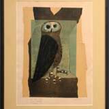 Wunderlich, Paul (1927-2010) „Kauz“ 1955, Farbholzschnitt, u.r. sign., u.l. sign./dat./gewidmet, PM ca. 48,5x34cm, leicht vergilbt und knickspurig, Provenienz: Nachlass Anne Tügel - photo 2
