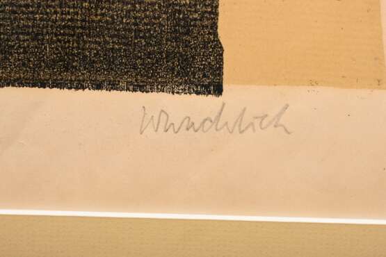 Wunderlich, Paul (1927-2010) „Kauz“ 1955, Farbholzschnitt, u.r. sign., u.l. sign./dat./gewidmet, PM ca. 48,5x34cm, leicht vergilbt und knickspurig, Provenienz: Nachlass Anne Tügel - photo 3