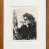 Zorn, Anders Leonard (1860-1920) "Mädchen mit Zigarette II" 1891, Radierung, PM 15,8x11,8cm (m.R. 29x23,2cm) - photo 2