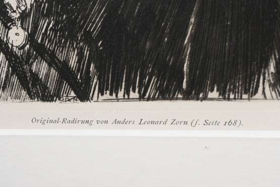 Zorn, Anders Leonard (1860-1920) "Mädchen mit Zigarette II" 1891, Radierung, PM 15,8x11,8cm (m.R. 29x23,2cm) - photo 3