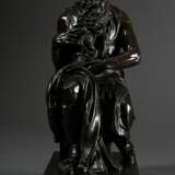 Große Grand Tour Souvenir Bronze Figur „Mose“ nach Michelangelo, auf eckigem Postament (21x26cm), Guss "G. Nisini - Roma", um 1880, H. 54cm - photo 2