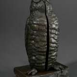 Herrenkabinett Bronze Figur „Eule und weiblicher Akt“, um 1900, H. 19,6cm, verso durchbohrt, Scharnierdefekt, berieben - Foto 2