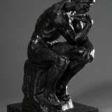Rodin, Auguste (1840-1917) "Der Denker", Kunstbronze, 90/998, Nachguss Royal Art Galerie, H. 39,8cm (m. Sockel) - photo 3