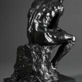 Rodin, Auguste (1840-1917) "Der Denker", Kunstbronze, 90/998, Nachguss Royal Art Galerie, H. 39,8cm (m. Sockel) - photo 5
