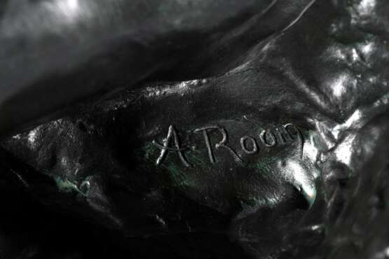 Rodin, Auguste (1840-1917) "Der Denker", Kunstbronze, 90/998, Nachguss Royal Art Galerie, H. 39,8cm (m. Sockel) - photo 6