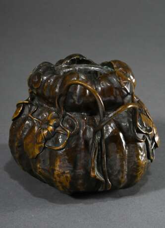 Maurel, Louis Eugène (1880-1941) Vase "Kapuzinerkresse", um 1905, Bronze mit Metalleinsatz, sign., Boden eingeschraubt, H. 10cm - photo 3