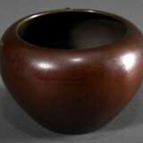 Japanischer Bronze Pinselwascher mit plastischem Frosch, Meiji Periode, H. 7cm, Ø 8cm, Standring berieben - photo 2
