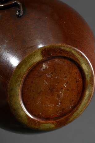 Japanischer Bronze Pinselwascher mit plastischem Frosch, Meiji Periode, H. 7cm, Ø 8cm, Standring berieben - photo 5