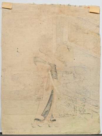 Harunobu, Suzuki (1724/25-1770) "Uzuki, Fuzoku shiki kasen" (April, aus: "furyu shiki kasan", Dichter in vier Jahreszeiten), Farbholzschnitt, BM 26,8x20,4cm, leicht beschnitten, kleine Defekte - photo 4