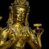 Feine feuervergoldete Bronze des Manjushri - photo 2