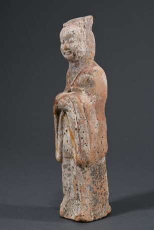 Tang Tonfigur "Stehende Hofdame", China 600-1000 n.Chr., mit Resten alter Fassung, TL Kotalla Gutachten Nr. 10290504 von 2004, H. 22cm - photo 2