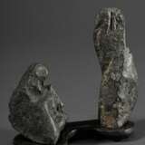2 Kleine Gelehrtensteine auf passendem Sockel, H. 14cm - photo 1