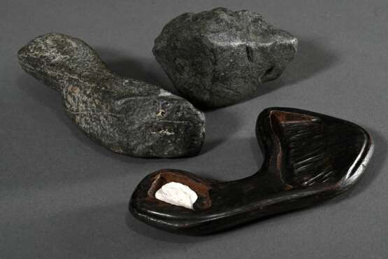 2 Kleine Gelehrtensteine auf passendem Sockel, H. 14cm - photo 5