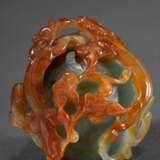 Zweifarbiger chinesischer Jade Pebble "Zwei Regendrachen", 5,8x5cm - Foto 1
