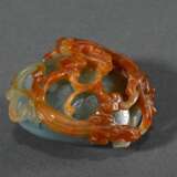Zweifarbiger chinesischer Jade Pebble "Zwei Regendrachen", 5,8x5cm - Foto 2