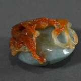 Zweifarbiger chinesischer Jade Pebble "Zwei Regendrachen", 5,8x5cm - Foto 3
