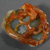 Zweifarbiger chinesischer Jade Pebble "Zwei Regendrachen", 5,8x5cm - Foto 5
