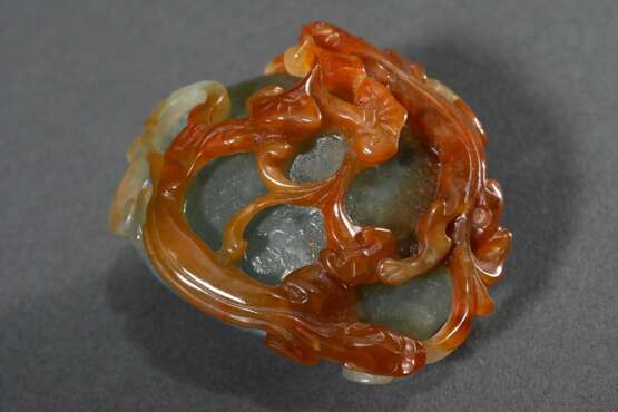 Zweifarbiger chinesischer Jade Pebble "Zwei Regendrachen", 5,8x5cm - Foto 5