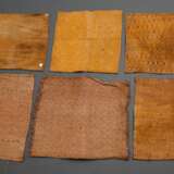 6 Diverse Kuba / Bakuba Gewebe aus Raffiapalmenfasern in typisch geometrischer Musterung, DR Kongo, Anfang 20.Jh., 38x34-50x41cm, Provenienz: Dänische Sammlung - photo 3