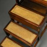 Mahagoni Bibliotheks-Klappleiter, 4stufig mit goldpunziertem Blattfries - photo 2