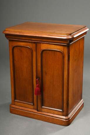 Kleiner Schmuck-Kabinettschrank mit Doppeltür und sechs Schüben innen, Mahagoni, Hersteller: John Selly, England 1880, 53x43,3x29cm, Gebrauchsspuren - Foto 1