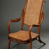 Thonet Klappsessel mit Armlehnen und angesetzter Fußstütze, um 1900, Bugholz mit Wiener Geflecht, 36/114,5x126x58,5cm, leichte Gebrauchsspuren - photo 5