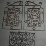 3 Teile Schmiedeeisen Gitter, Frankreich um 1900, 40x77/64x101cm, 1x seitlich gebrochen - photo 6