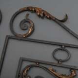 3 Teile Schmiedeeisen Gitter, Frankreich um 1900, 40x77/64x101cm, 1x seitlich gebrochen - photo 1